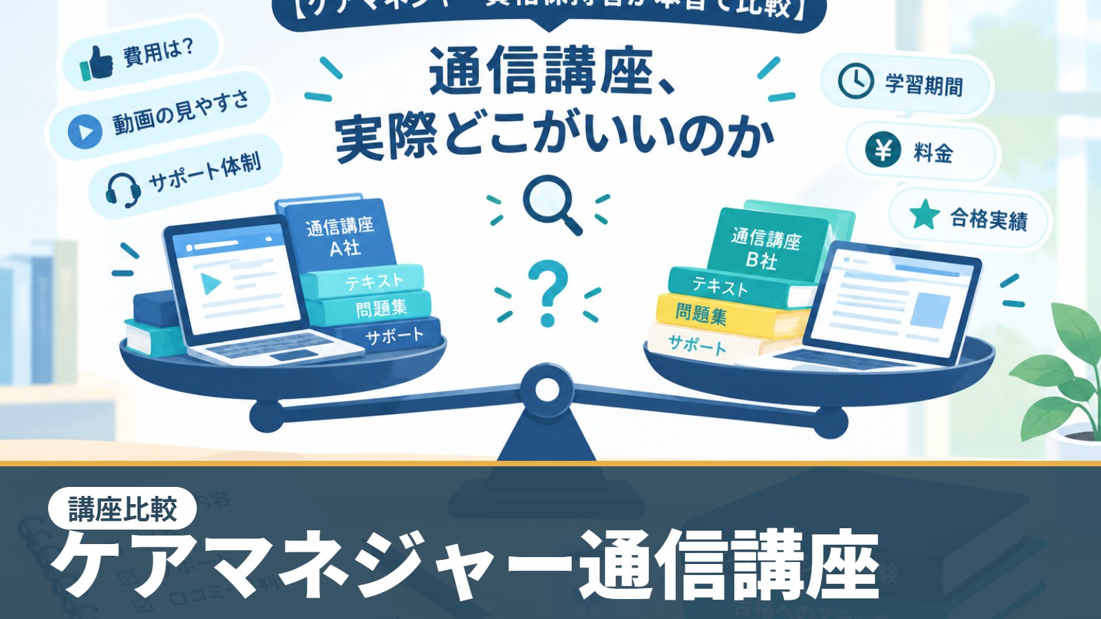 ケアマネジャー通信講座（講座比較）のアイキャッチ画像