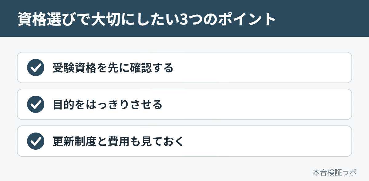 介護・医療職の資格選びで大切にしたい3つのポイント